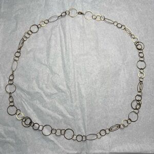 Gold Interlocking Circle Link 36” Long Necklace
